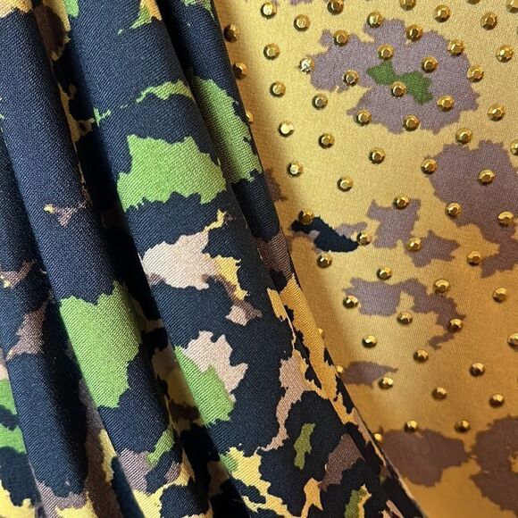 Ellen Tracy Animal‎ Print Top Sequins Bling Size L - Picture 5 of 5